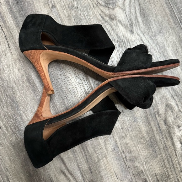 Ulla Johnson Romina Slingback Bow Black Suede Heels Size 38 - Picture 5 of 9